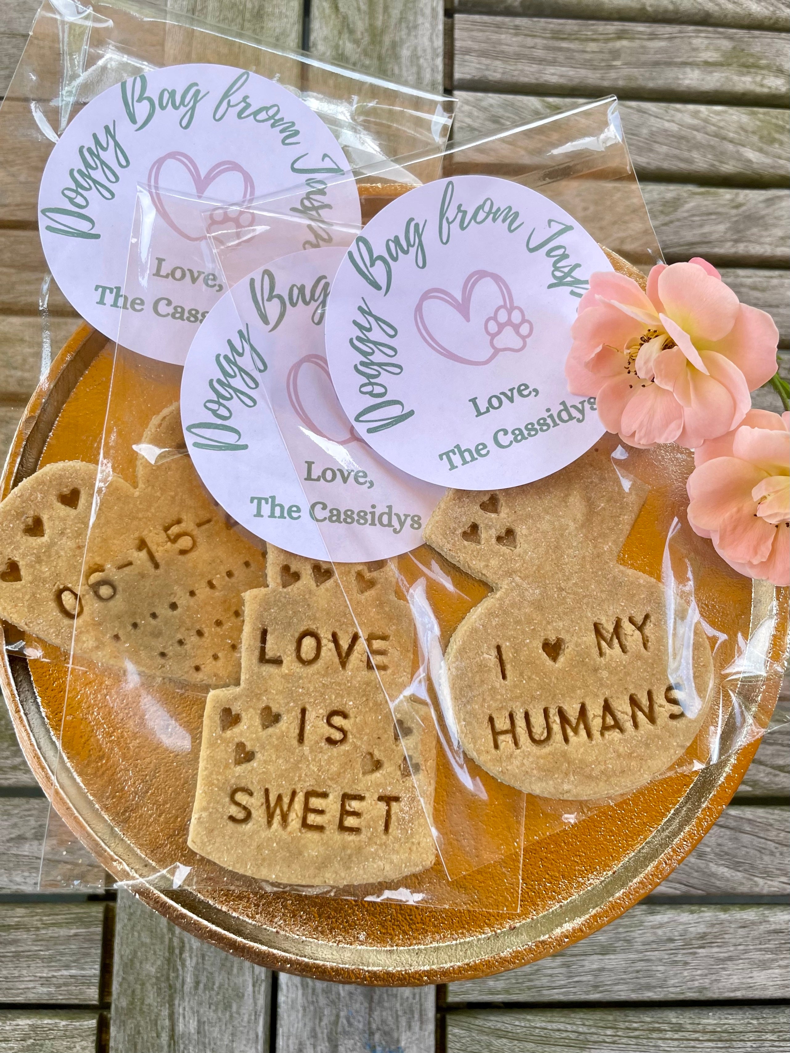 Recycled Grain Peanut Butter Dog Treats popular Wedding Favors